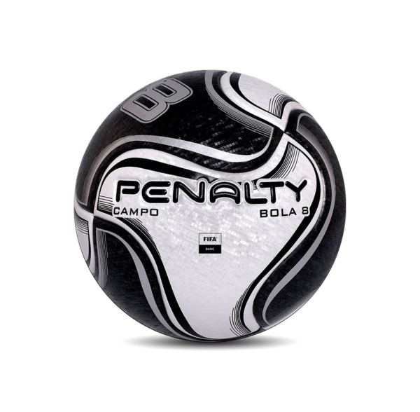 Bola de Futebol Campo Penalty 8X -  Preto + Prata